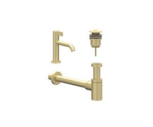 IVY Ensemble de lave-mains - posé - bas - bonde always open - or brossé mat PVD 6901414