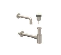 IVY Ensemble lave-mains - modèle mural - recoupable - bonde always open - Nickel brossé PVD 6901433