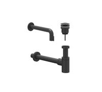 IVY Ensemble lave-mains - modèle mural - recoupable - bonde always open - Noir mat PED 6901432