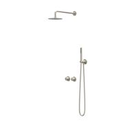 IVY Pact Ensemble de douche de pluie - encastré - symmetry - inverseur d’arrêt 2 voies - bras de plafond 15 cm - douche de tête medium 30 cm - support avec sortie - flexible de douche 150 cm - douchet