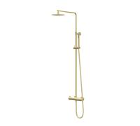 IVY Pact Ensemble de douche pluie - apparent - douche de tête slim 25 cm - douchette bâton - or mat brossé PVD CSP1MPAB