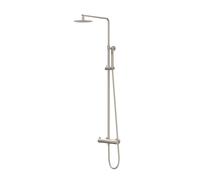 IVY Pact Ensemble de douche pluie - montage apparent - pomme de douche principale medium 30 cm - douchette satin spray - Nickel brossé PVD CSP1GNCF