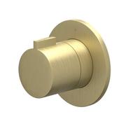 IVY Pact Partie apparente - pour robinet de douche - à passage direct - robinet d'arrêt - Symmetry - rosace ronde - Or brossé mat PVD 6202594