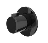 IVY Pact Partie encastrable - pour mitigeur de douche - robinet de passage - robinet d'arrêt - symétrie - rosace ronde - Noir Chrome PVD 6202597