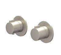 IVY Pact Partie encastrable - pour thermostat encastrable - 2 voies inverseur arrêt - symétrie - rosace ronde - Nickel brossé PVD 6202363