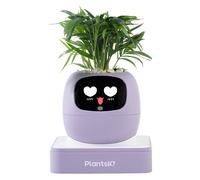 Ivy Pot de culture intelligent avec émoticône - Robot d'entretien intelligent pour plantes d'intérieur - Pot de fleurs type Tamagotchi - Design élégant Plantagotchi - Décoration intérieure (Violet)