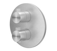 IVY Tribe Partie apparente - pour mitigeur thermostatique encastré - inverseur d’arrêt 2 voies - rosace ronde - Inox 316 - brossé 6201121