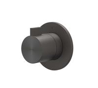 IVY Tribe Partie de finition - pour robinet d'arrêt encastrable - symétrie - rosace ronde - inox 316 Carbon black brossé PVD 6903354