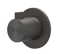 IVY Tribe Partie de finition - robinet d'arrêt de passage encastrable - symétrie - rosace ronde - inox 316 - Carbon black brossé PVD 6201234