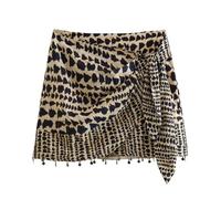 IVYARD 2023 Nouveau été Femmes Style européen et américain perlée Double Boutonnage imprimé Jupe Mini Jupe-Image Couleur-S