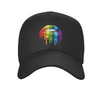 IVyard Casquette de Baseball Punk Arc-en-Ciel lèvres fierté LGBT Casquette de Baseball Femmes Hommes Respirant Gay Lesbienne Papa Chapeau Protection Solaire Casquettes Snapback Chapeaux de Soleil