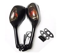 IVYARD Rétroviseurs de Moto, Rétroviseur De La Moto Vue Arrière Miroirs Latéraux avec LED Tour Signal Light Compatible avec Su-Zuki GSXR 600 750 1000 2006-2010 K7 K8 K8 SV650 650S (Color : Smoke)