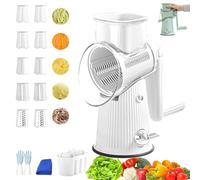 Ivyever Cheese Grater, 2025 Upgraded Ivyever 5 In 1 Rotary Cheese Grater Vegetable Slicer, Kitchen Multipurpose Le D Affaires 5 in 1 Cheese Grater, Lesaffaires Food Chopper With Handle (White)