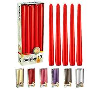 Ivyline Bolsius 103600352241 Boîte de 10 cierges Rouge 245 x 24 mm