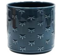 Ivyline Jardinière en faïence, Libellule Bleue, 17,5 cm x 17 cm