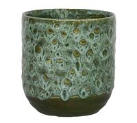 Ivyline Pot de Fleurs Contemporain émaillé de 13 cm de diamètre avec Motif craquelé texturé pour Cactus, Plantes Grasses et Petites Plantes d'intérieur, émeraude