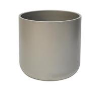 Ivyline Pot de Fleurs Rond Lisbonne Gris Clair - Imperméable et Durable - Pot de Fleurs Contemporain en céramique émaillée de qualité supérieure - 26 cm de Hauteur x 26 cm de Profondeur