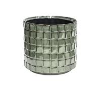 Ivyline - Pot de Fleurs Tarah en céramique texturée - Sauge - Durable et élégant - Pot de Fleurs décoratif en céramique pour Plantes d'intérieur de Style Contemporain - H11 cm x D10 cm