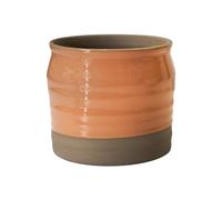 Ivyline Puro Pot de Fleurs ondulé Brillant en céramique texturée pour Plantes d'intérieur - 19 x 21 cm (H x P) - Pêche