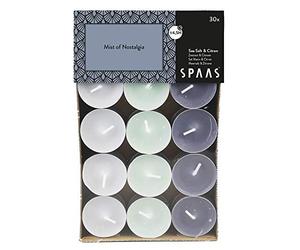 Ivyline SPAAS 30 Bougies Chauffe-Plats parfumées Couleurs Assorties, ± 4,5 Heures - Mist of Nostalgia