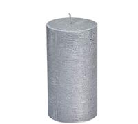 SPAAS Bougie Pilier Cylindre 70/130 mm, ± 60 Heures, Non-parfumée - Argent