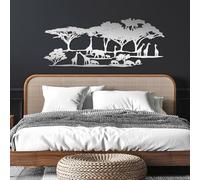 IvyLoutish Décoration murale en métal Safari Wildlife - Art mural en métal Af Savane - Art mural animal - Décoration murale d'arbre - Décoration de chambre à coucher - À suspendre pour salon, chambre