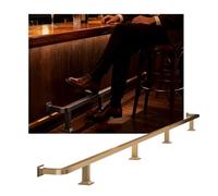 IvyLoutish Kit de riel cuadrado personalizable de Acero inoxidable Para mostrador de Bar y pub en sótano, 2,5 m/8,20 pies, acabado Dorado, fácil instalación, riel resistente Para bares domésticos.