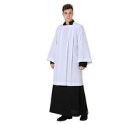 IvyRobes Prime Surplis Blanc à Encolure Carrée Vêtement D'église Robe de Prêtre de Choeur S