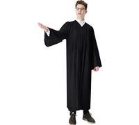 IvyRobes Robe de Clergé Mat Choir Robes Robe de Confirmation pour Baptêmes à Manches Ouvertes Unisex Adultes Noir