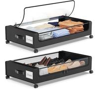 IvyTantor 2 Pack sous Rangement de lit avec Roues, organisateurs de placards empilables et bacs de Rangement des contenants de Rangement sous-lit Roul