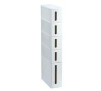 IvyTantor Armoire de Salle de Bain Commode Verticale à 5 Niveaux avec roulettes et tiroirs, Organiseur Tour Slim Gap pour Petits espaces