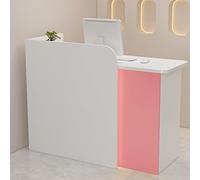 IvyTantor Modern Pink Reception Desk with Lockable Drawer, 39.3in Checkout Counter, Stylish Retail Front Desk, Cable Management Grommet for Organized Workspaces