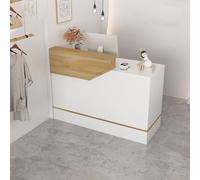 IvyTantor Modern Reception Desk with Lockable Drawers & Keyboard Shelf - Stylish Office Furniture for Cash Registers, Salons & Retail Spaces - Functional Lobby Workstation