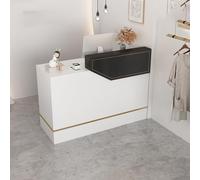 IvyTantor Modern Reception Desk with Lockable Drawers & Keyboard Shelf - Stylish Standing Desk for Office, Salon, Retail, Cash Register & Lobby - Secure & Functional Small Office Furniture