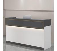 IvyTantor Modern Reception Desk with Lockable Drawers & LED Lighting - Corner Cashier Table for Retail Checkout, Supermarket, Hotel, Bar & Clothing Store