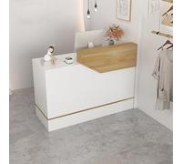 IvyTantor Modern Reception Desk with Lockable Drawers, Office & Salon Standing Desk, Keyboard Shelf & Cash Register Area, Stylish Front Counter for Retail Spaces