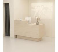 IvyTantor Modern Reception Desk with Lockable Drawers & Storage Shelves - Stylish Checkout Counter for Lobbies, Salons, Retail, Home Offices - 100cm/39.4in Design