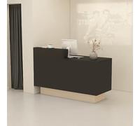 IvyTantor Modern Reception Desk with Lockable Drawers & Storage Shelves - Stylish Front Checkout Counter for Lobbies, Salons, Retail, and Home Offices (B-2, 90cm/35.4in)
