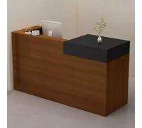 IvyTantor Modern Reception Desk with Retail Counter & Lockable Drawer - Office Checkout Table with Open Storage - Stylish Front Desk for Business, 120x50x100cm