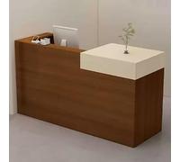 IvyTantor Modern Reception Desk with Retail Counter - Office Reception Table with Open Storage, Lockable Drawer, Stylish Design for Business Use, 100x50x100cm
