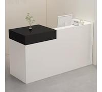 IvyTantor Modern Retail Reception Desk with Open Storage & Lockable Drawer, 140x50x100cm - Stylish Front Counter for Checkout, Office, Or Salon Use
