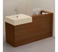 IvyTantor Reception Desk with Retail Counter & Lockable Drawer - Office Reception Table with Open Storage, Right Facing Checkout Counter 120x50x100cm for Business Use