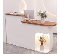 IvyTantor Stylish Brown Reception Desk with Lockable Drawers - Modern Front Counter for Salon, Office, Checkout Room - 90cm/35.4in Furniture Solution