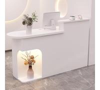 IvyTantor White Reception Desk with Lockable Drawers - Salon & Office Front Counter - 80cm/31.4in Wide Checkout Station for Professional Use & Organization