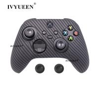 Ivyueen-Coque De Protection En Silicone Pour Manette Xbox Série S X,Impression Par Transfert D'eau,Avec Poignée Pour Le Pouce - Type Black Carbon Fiber