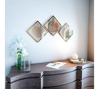 iwa concept - 3 décorations murales islamiques en verre trempé, Ayatul Kursi, Felaq et Nas, calligraphie arabe, décoration d'intérieur, cadeau pour les musulmans