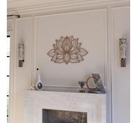 IWA CONCEPT Décoration murale en métal Mandala 3D | Décoration de fleur de lotus pour la maison|Cadeau de pendaison de crémaillère | Décoration de bureau|Cadeau de Nouvel An | (91 x 59 cm, cuivre)