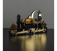 IWA Concept | Décorations de Table Islamique en Bois Acrylique | Décoration de Table Islamique du Ramadan Kareem et de l'Aïd Mubarak | Décoration de l'Aïd Ramadan Mubarak, Or