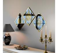 IWA CONCEPT Lot de verre trempé Ayatul Kursi, Surah Al Falaq et Surah An Nas Art mural Décoration Ramadan, Cadeau de l'Aïd, Décoration de maison musulmane, Calligraphie islamique (verre noir)