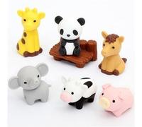 Iwako Lot De 7 Gommes En Forme D'animaux Du Zoo R2AO5